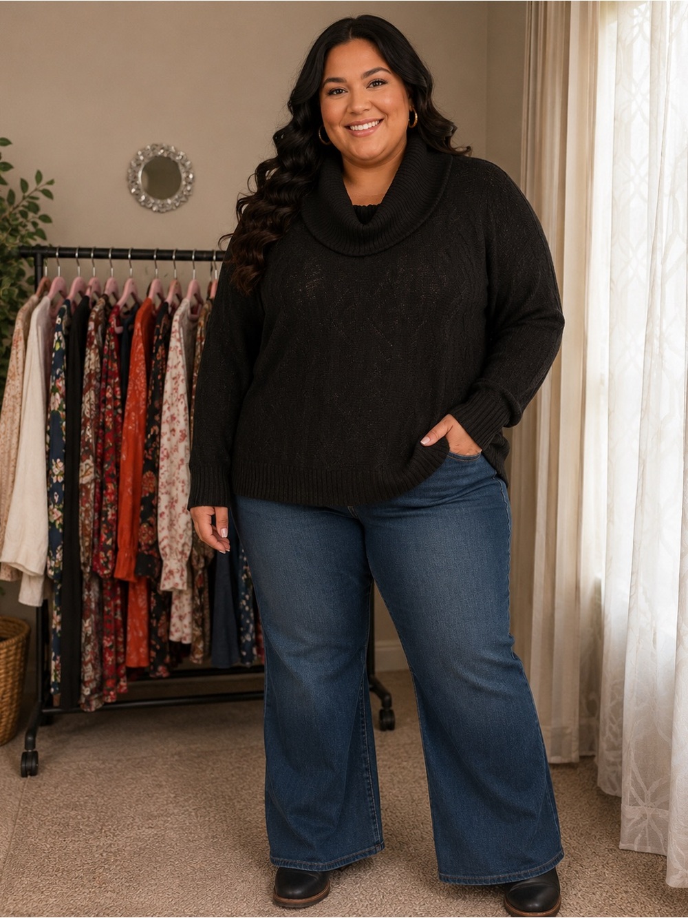 🧣MarlaWynne Black Cowl Neck Sweater